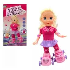Boneca Patinadora Patins Amy Brinquedo Elétrico Som E Led