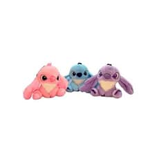 Chaveiro Pelúcia Stitch e Angel Disney Desenho Animado 12cm