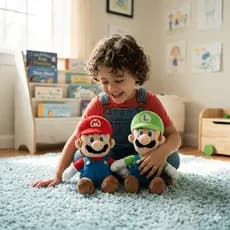 Pelúcia Mario e Luigi Super Mario Bros Nintendo Boneco Macio 20cm Infantil Colecionável Antialérgico