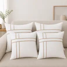 Capa de almofada decorativa 04 unidades com zíper 35cm x 35cm clean luxo
