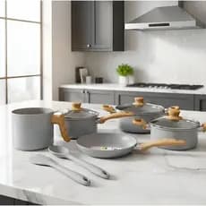Conjunto  De Panelas Brinox Gris com Indução + Utensílios 7 Peças Cinza