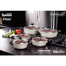 Conjunto Panelas Antiaderente Vanilla Spesso 5 Peças Premium