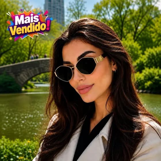 Óculos Losango Femininos Metal Diamante Inverno 2026 Mulheres Luxo Petite Frame UV400 Viagens Uso Blogueira Fashion