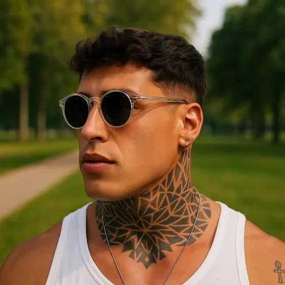 Óculos de Sol Masculino Redondo Transparente – Armação Clear com Lente Preta UV400