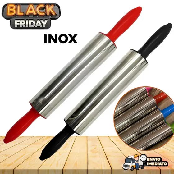 Kit 4 Rolos de Massa em Aço Inox – Leves, Resistentes e Ideais para Pizza, Pão e Macarrão - Linha Premium
