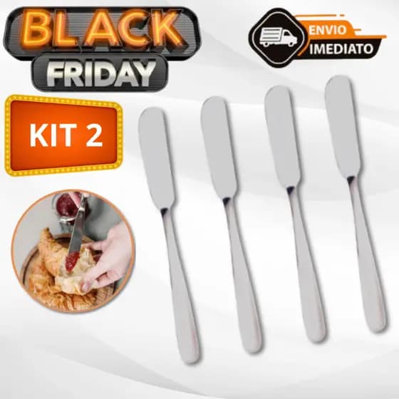 Kit 2 Espátulas em Inox para Manteiga e Patês - Elegância e Praticidade na Mesa Envio Imediato