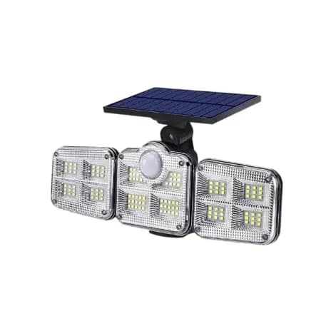 Luminária Solar com Controle 122 Leds Painel Solar Refletor