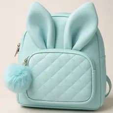 Mochila Infantil Estilo Coelho com Pom Pom