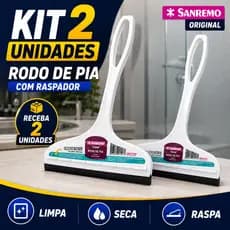 Kit 2 Rodos De Pia Sanremo Original Com Raspador Limpa Pia Vidro Box Bancada 14cm
