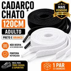 Cadarço Chato 120cm Premium Adulto Não Desfia Alta Durabilidade