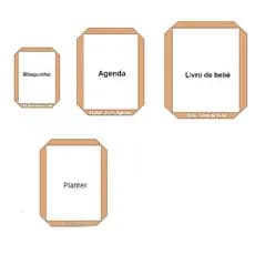 Kit 4 pçs Gabaritos para Capas em MDF Agenda Bloquinho Livro do bebe Planer