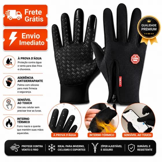 Luva Motoqueiro Impermeável Térmica Inverno Frio Touch