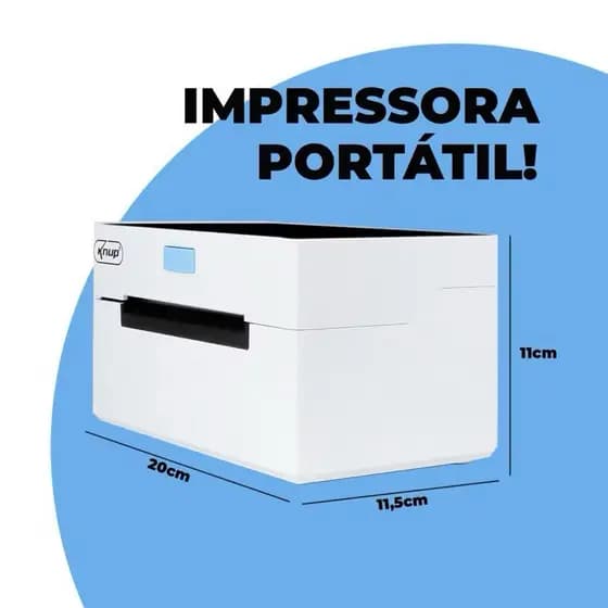 Impressora Térmica Etiquetas Código Barras USB Portátil Android iOS 104mm Rápida 203dpi