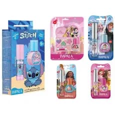KIT MAQUIAGEM BRILHO LABIAL E ESMALTE INFANTIL  - ANGEL, PRINCESAS, STITCH, MOANA, FROZEN