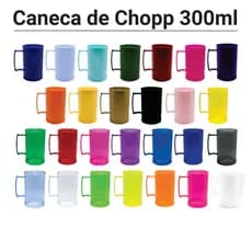 Kits 10 a 100 Canecas de Chopp 300ml festas, drinks, eventos, bebidas, resistente-SEM PERSONALIZAÇÃO
