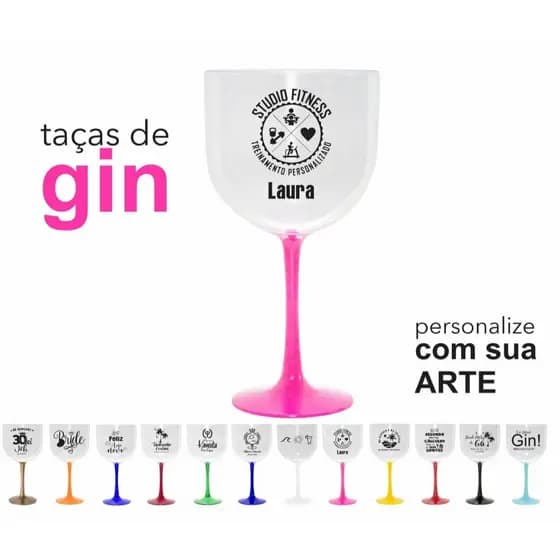 Kit 30 taças de Gin 580ml Bicolor - Personalizada