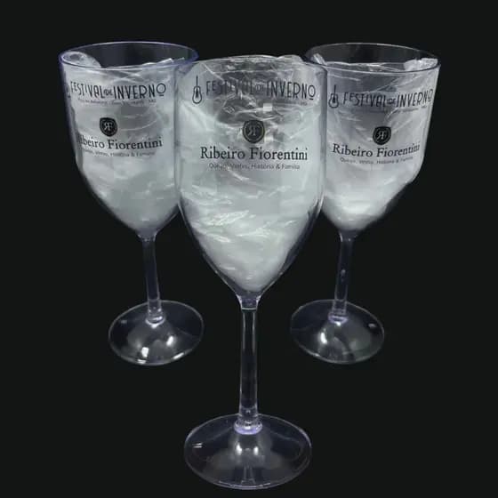 Kit 100 taças de Vinho 320ml transparente - Personalizada