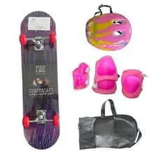 Skate Infantil Estampado C/ Kit De Proteção –