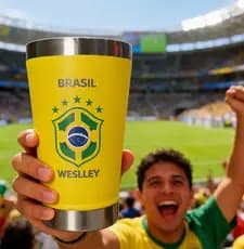 Copo Térmico Do Brasil Personalizado Com Seu Nome - Exclusivo