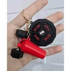 Chaveiro Musculação Halter com Anilha 20kg Acessório Fitness
