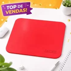 Mouse Pad Vermelho Premium Antiderrapante 21x18x1,8cm