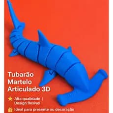 Tubarão Martelo Articulado 3D – Impressão 3D Decorativo