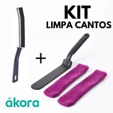 KIT Limpeza de Vãos Ákora Limpa Box + Escova Limpa Frestas Cantos Janela