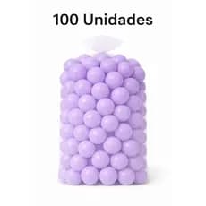 100 Unidades de Bolinha Plástica Colorida roxo claro lilás tom pastel Piscina Bolinhas Promoção 25, 50 e 100 Não Amassam