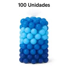 100 Unidades de Bolinha Plástica Azul Três tons Piscina Promoção 15, 25, 50 e 100 - Não Amassam