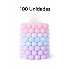 100 Unidades de Bolinha Plástica Colorida tom pastel Rosa, Azul e Lilás Piscina Bolinhas 25, 50 e 100 - Não Amassam