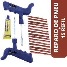 Reparo De Pneu Para Carro, Moto sem câmara 8 Peças + 10 REFIL Tipo macarrão remendo frio