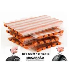KIT 10 REFIL BORRACHARIA MACARRAO REPARO PNEU SEM CAMARA CARRO MOTO BIKE CAMINHAO incrível