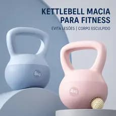 Kettlebell Macio 4kg Haltere Fitness Treino em Casa Musculação Emagrecimento Unissex