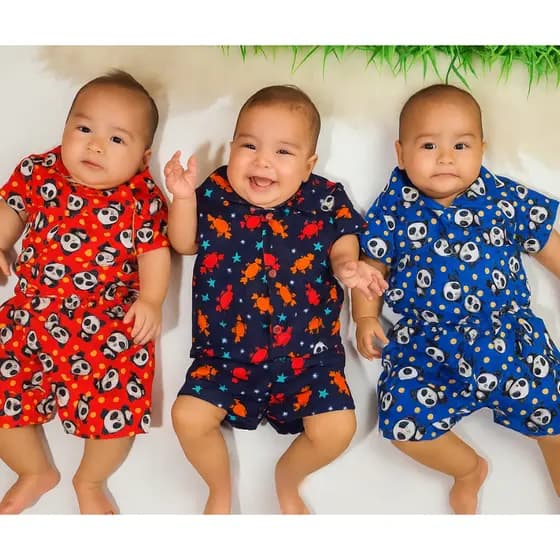 3 Conjuntos de Mauricinho Infantil - Estampas Variadas | 0 à 6 Meses