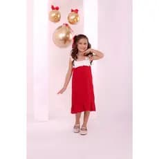 Vestido Luiza Natal Final de Ano Vermelho Verde Roupa Festa Infantil Menina Luxo Natalino