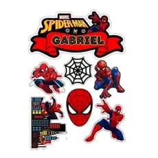 Topo de bolo Homem Aranha em papel fotográfico premium personalizado, Decoração Festa Aniversário