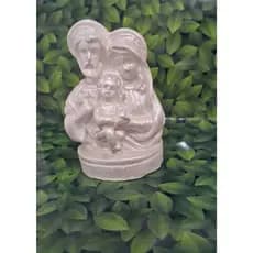 Kit 10 Imagens Busto Sagrada Familia 7cm Gesso Perolado Lembrancinha Caixa de Padrinhos Casamento.