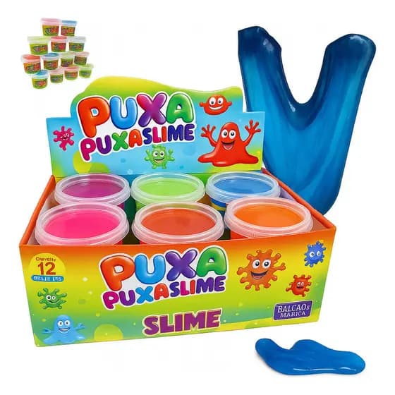 Kit 24 Slime Puxa Puxa Amoeba Geleca Massinha Lembrancinha