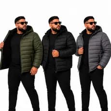 Jaqueta Plus Size Bobojaco Masculino Forrada Peluciada Agasalho para Frio Intenso Capuz Removível Corta vento Proteção