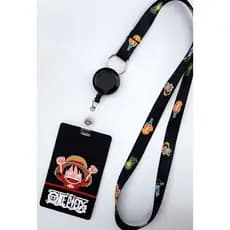 Porta-Crachá Infantil One Piece - Kit com Cordão e Clip Retrátil Emborrachado | Identificador Vertical