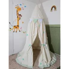 Cabaninha de Teto Chevron Verde/Br cantinho da leitura/Cabaninha de brincar/Cabaninha Dossel quarto de bebê e criança