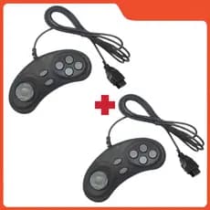 Controle 2x Joystick Com Fio Mondial Lenoxx Dvd Video Game