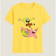 Camiseta Algodão Infantil e Adulto Personagens Desenho Animado Bob Menino Menina