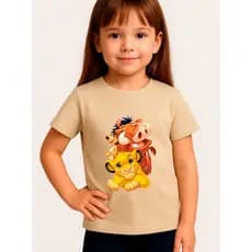 Camiseta Infantil Filme Leão Desenho Fofo Juvenil Menina