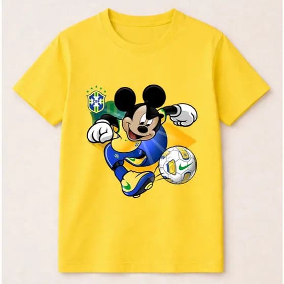 Camiseta T-Shirt Copa 2026 Brasil Casal Infantil e Adulto