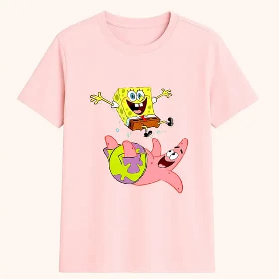 Camiseta Algodão Infantil e Adulto Personagens Desenho Animado Bob Menino Menina