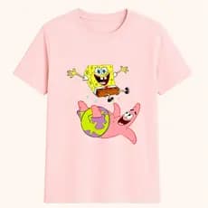 Camiseta Algodão Infantil e Adulto Personagens Desenho Animado Bob Menino Menina