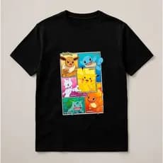 Camiseta T-shirt Desenho Anime Pokemon Personagens Infantil e Adulto