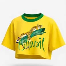 Cropped Curto Feminino Brasil Algodão Estampa Trend Feminino Streetwear