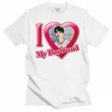 Camiseta Unissex I Love My Boyfriend Jimin Of BTS K Pop